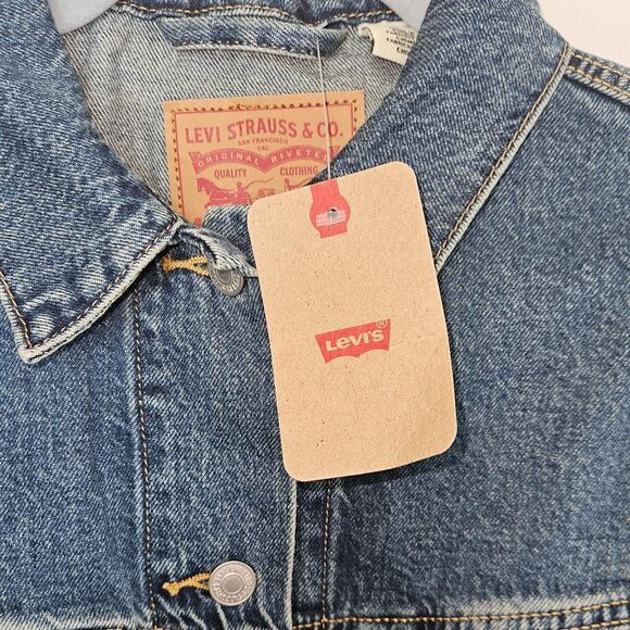 Levi’s Denim Jacket XS Women’s Studded Rhinestone Trucker • Boho Western Style • - Picture 7 of 9
